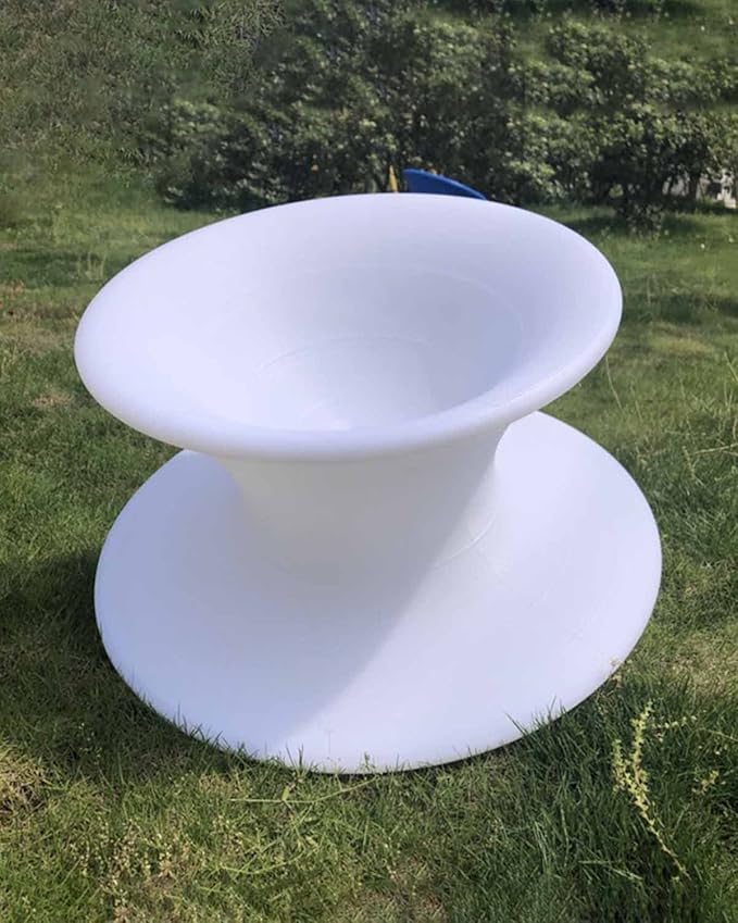 ZIMGOD 360° Swivel Gyro Chair Recliner Rotating Gyro Spun Chair for Sense Training Bedroom Living Room Camping Backyard Relaxing Chaise Chair 11 Colors (Color : White)