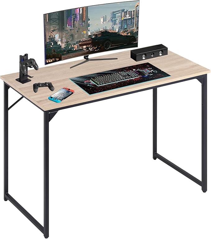 BLKMTY 47 Computer Desk Home Office Desk Wood Writing Study Table Modern Simple Computer Table Desk Fashion Tables for Room with Metal Frame Workstation for Small Space Nature