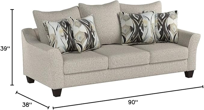 Roundhill Furniture Fabric Pillowback Sofa