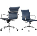 Office Chair Swivel Seat with Armrests and Wheels Comfortable Adjustable Gaming Seat for Adults Heavy Duty Work Chair for Home Office Navy 22.83in Seat