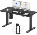 FLEXISPOT EN2 55''x28'' Electric Standing Desk with PC Stand Bundle 1 Whole-Piece Desktop Easy-to-Install Hanging Design PC Mount Bundle for Home Office Game &amp Small Spaces Black