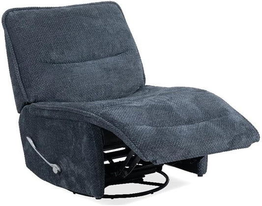 Parker Living Leo - Midnight Blue Manual Swivel Recliner Chair Armless Recliner Upholstered Modern Nursery Rocking Chair with Footrest for Bedroom Living Room