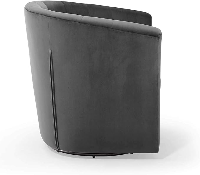 Modway Prospect Tufted Performance Velvet Swivel Armchair Charcoal 28D x 30W x 30H in
