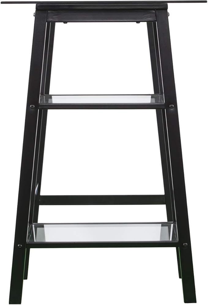 SEI FURNITURE Avery Metal &amp Glass A-Frame Writing Desk Black.