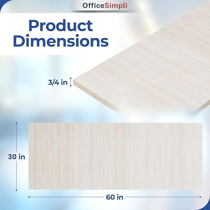 OfficeSimpli 60 x 30 Inch Desk Top Made in USA Replacement Table Top for Sit-to-Stand Adjustable Desk Frame Countertop Workbench for Classroom Home and Office (Desk Top only) - Creek Oak