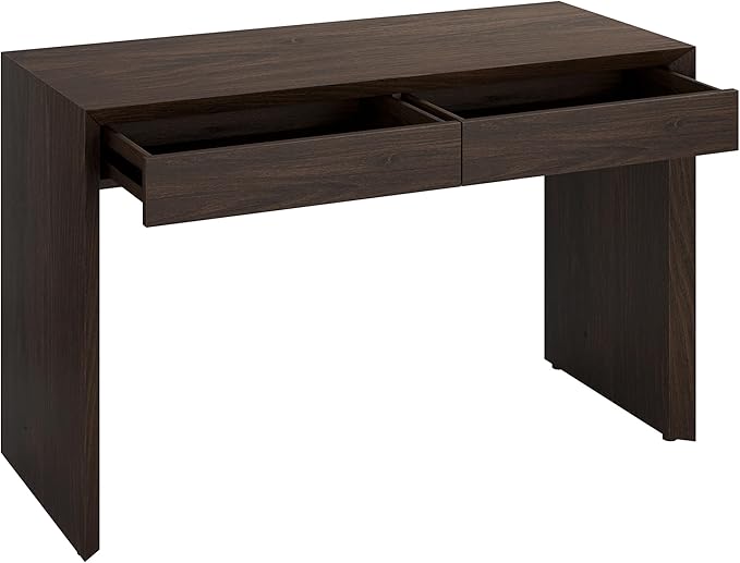 Henn&ampHart 48 Modern Rectangular Wooden Home Office Desk Computer Desk Writing Table with 2 Storage Drawers for Home Office Warm Brown