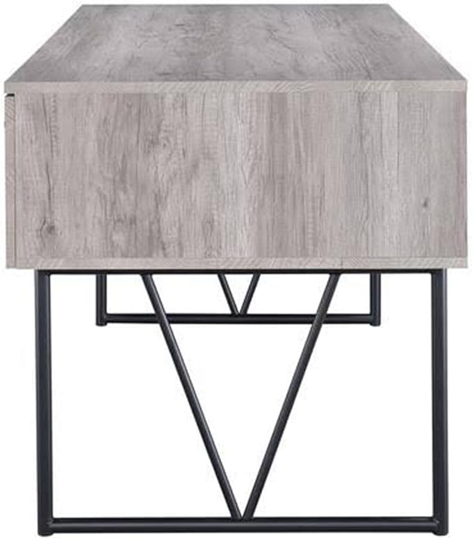 Maykoosh Writing Desk 4 Drawer - Chic Southwestern Style Desk Driftwood Gray Finish Home Office Desk