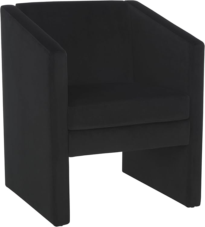 SAFAVIEH Home Collection Ylva Modern Black Velvet Accent Chair