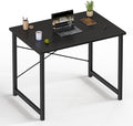 OLIXIS Small Computer Desk 32 Inch Home Office Writing Desk for Small Spaces Study Table with X-Shaped Reinforcement Sturdy Bedroom Table with Scratch-Resistant Tabletop &amp Metal Frame Black