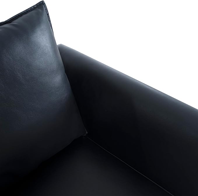 Naomi Home Elizabeth Modern DIY Collection Black/Loveseat/Air Leather