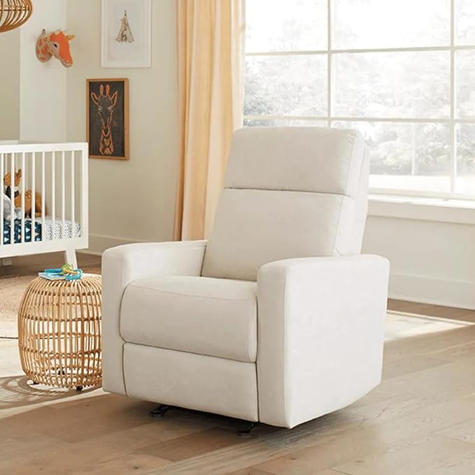 Nurture&amp The Glider Premium Power Recliner Nursery Glider Chair with Adjustable Head Support | Designed with a Thoughtful Combination of Function and Comfort | Built-in USB Charger (Ivory)