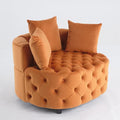 Oversized Accent Chair for Living Room &amp Bedroom Barrel Chair Large Velvet Chair Sofa Lounge Chair Leisure Club Upholstered Armchair with 3 Pillows &amp Wood Legs