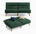 Amada 67 Convertible Futon Sofa Bed Retro Green Corduroy Folding Futon Set