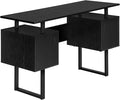 Computer Desk Home Office Laptop Storage 48 l Work Black Laminate Black Metal Contemporary Modern