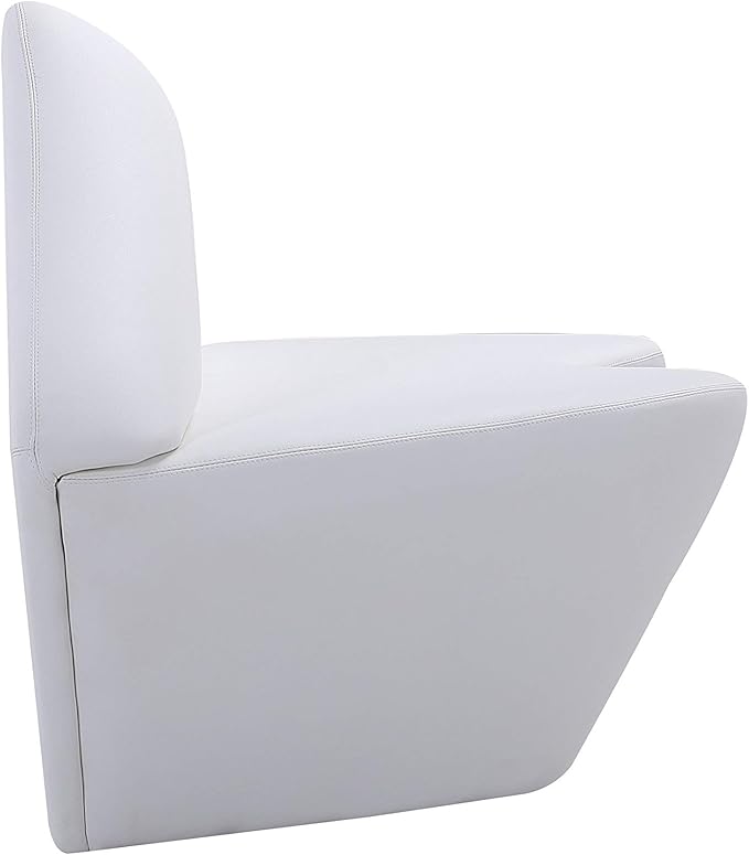 Manhattan Comfort Kiss 61.8 Faux Leather Loveseat Stylish Modern Design Perfect for Living Room or Office Fully Assembled High-Density Foam Cushions Durable Faux Leather Upholstery White