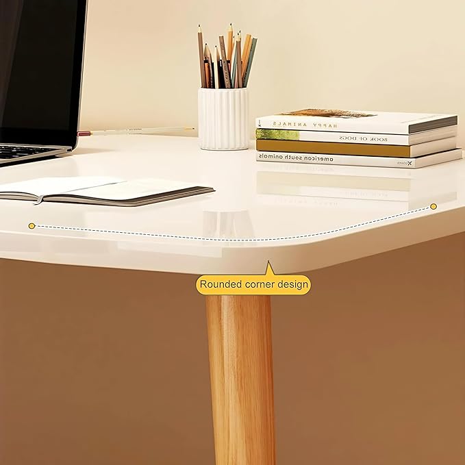 Modern White Wooden Computer Table 40 L x 20 W x 30 H inches – Durable and Stylish Desk for Home Office Bedroom or Study