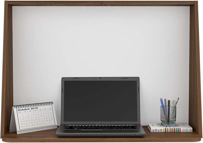 Wall Desk Computer Desk Mounted Space-Saving with Desktop Shelf and Blackboard Backboard for Home Office Study Room or Small Spaces Functional Floating Workstation