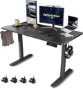 Whole Piece Standing Desk with Wheels Adjustable Height- Mobile Stand up Desk with Lockable Casters Portable Sit Stand Desks Electric for Home &amp Office Workstation
