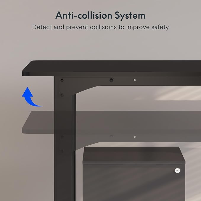 FLEXISPOT 4 Legs Standing Desk 55 x 28 Inch Electric Adjustable Height with Splice Board Home Office Sit Stand Up Desk Black Top + Black Frame