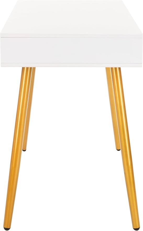 Safavieh Home Office Jorja Modern White and Gold 1-drawer Desk
