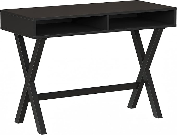 Flash Furniture Dolly Computer Desk - Black Writing Desk with Open Storage Compartments - 42 Long Home Office Desk Table for Bedroom