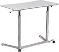 Flash Furniture Merritt Sit-Down Stand-Up Light Gray Computer Ergonomic Desk with 37.375''W Top (Adjustable Range 29'' - 40.75'')