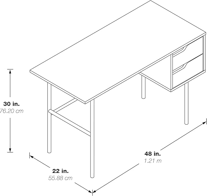 OSP Home Furnishings Denmark Writing Desk with Lockdowel Fastening System Natural