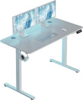 Shintenchi Standing Desk Height Adjustable Electric Sit Stand up Desk Ergonomic Rising Computer Table 40x24 Inch Modern Lift Gaming Desk Workstation for Home Office White
