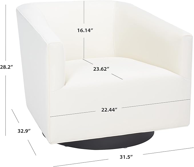 SAFAVIEH Home Collection Birdie Cream Velvet Accent Swivel Chair (Fully Assembled)