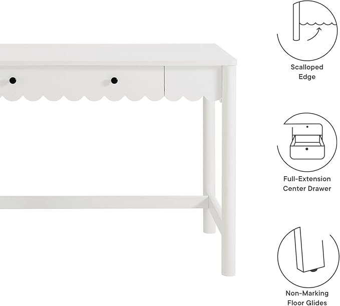 Modway Emmeline Scallop Desk in White