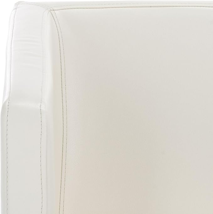 Safavieh Home Collection Celine White and Chrome Modern Glam Bonded Leather Cross Leg Chair