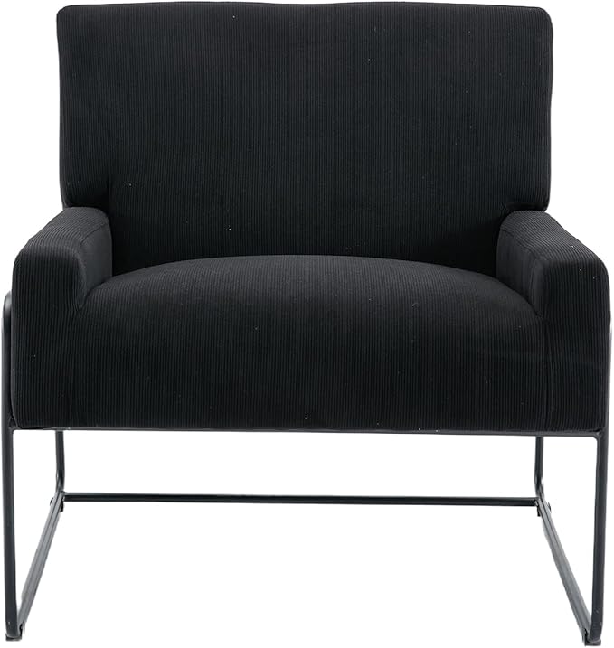 Accent Chair - Modern Industrial Slant Armchair with Metal Frame - Premium High Density Soft Single Chair for Living Room Bedroom