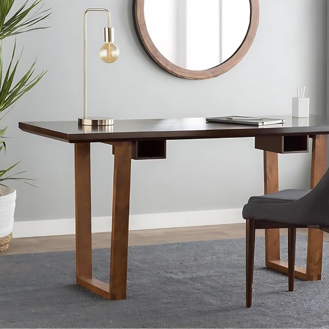 Aiden Oak Finish Wood Writing Computer Desk Modern Style Simple Sleek Table for Home Office