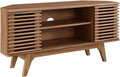 Modway Render Mid-Century Modern Low Profile Corner Media TV Stand in Wal 15 x 46 x 23