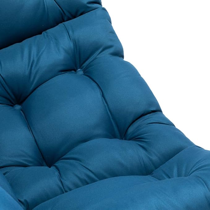 HollyHOME Lazy Chair with Armrest and Side Pocket Comfy Accent Lounge ChairLeisure Sofa Armchair for Living Room Bedroom Dorm or Small Spaces Oversized Reading Sofa ChairNavy Blue