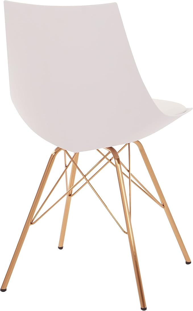 OSP Home Furnishings Oakley Mid-Century Modern Bucket Chair Faux LeatherWhite
