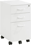 OSP Home Furnishings Prado 3 Drawer Mobile File Cart White Finish