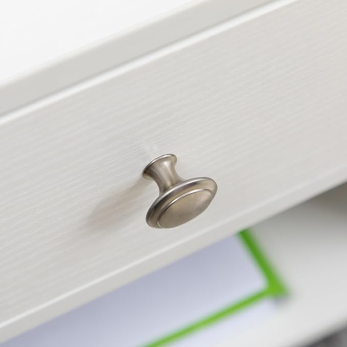 White Mobile Filing Cabinet with Drawer 2 Open Storage Spaces 4 Wheels Rectangular Portable Filing Cabinet Modern for Office Study Room