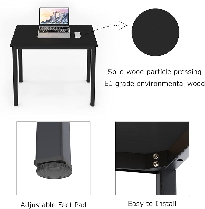 SogesGame Computer Desk47.2 inches Desk&amp Workstations for Home Office Writing Study Corner DeskModern Simple Style Laptop TableEasy to Assemble Black