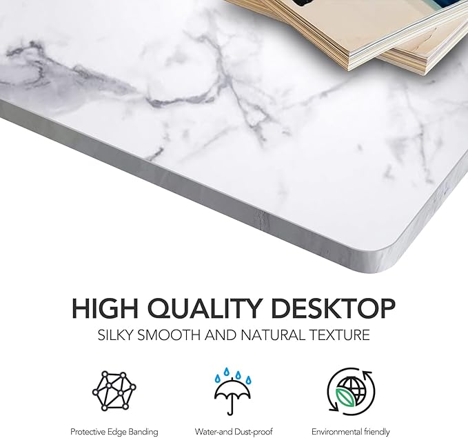 SANODESK Whole-Piece Particle Board Table Top for Standing Desk and Home Office Desk DIY 48x24x1 Inch Marble Grey Desk Top