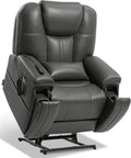 EONIX Triple Motor Lay Flat Power Lift Recliner Chair for Elderly with Adjustable Headrest 400lbs Electirc Lift Chair for Living Room Lumbar Pillow Extended Footrest Grey