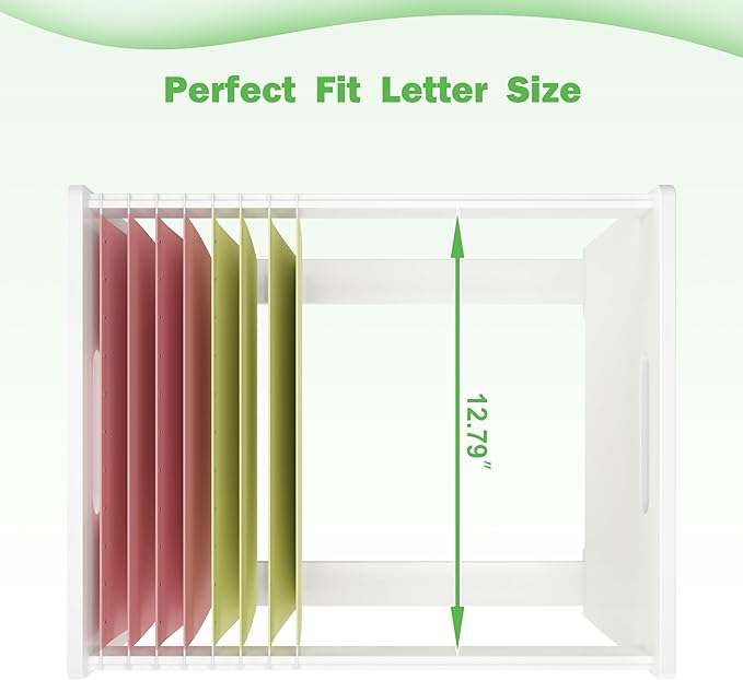 Hanging File Organizer Box for Letter Size Bamboo File Folder Organizer Storage Moving Boxes with Handle Wood Desk Filing Box for Office Banker Document