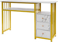 Modern Nail Salon Desk with 3 Drawers 47 Inch Large Manicure TableBeauty Station for Nail Tech Heavy Duty Makeup Table with Storage Salon Furniture for Home Spa Office