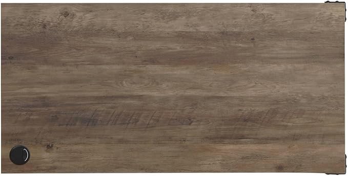 Zakwani 48 L-Shaped Writing Desk - Gray Oak &amp Black Finish (Versatile Home Office Desk - Sliding Barn Door Storage