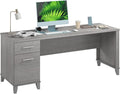 Bush Home 72-inch Home Office Desk with Drawers Large Computer Table for Personal Workspace Somerset Collection Platinum Gray