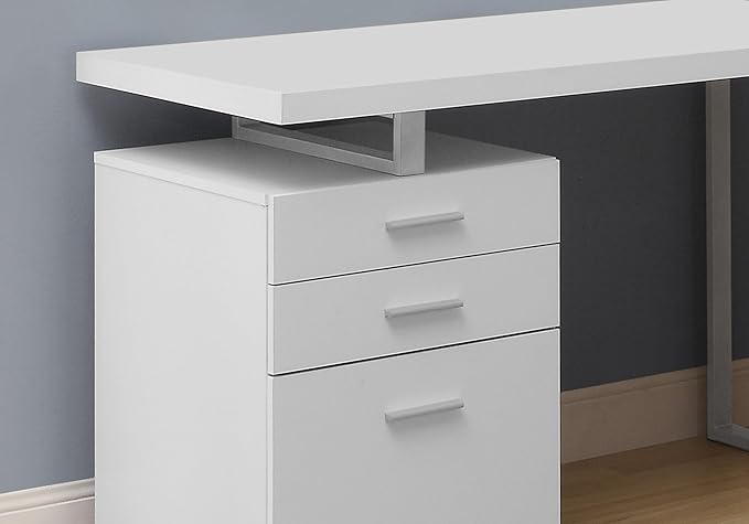 Monarch Specialties Hollow-Core Left or Right Facing Desk 48-Inch Length White