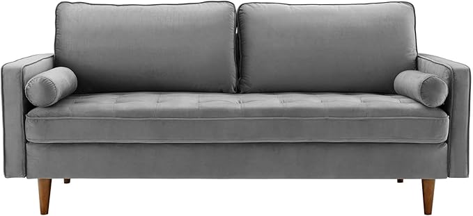 Modway EEI-3764-GRY Valour Performance Velvet Sofa Gray