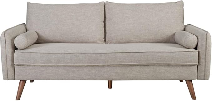 Modway Revive Contemporary Modern Fabric Upholstered Sofa In Beige