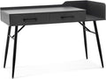ivinta Computer Desk 47 Modern Home Office Table with Storage Laptop PC Writing Desk with 2 Drawers for Small Spaces Living Room Bedroom Study Room 7155 (Dark Grey)