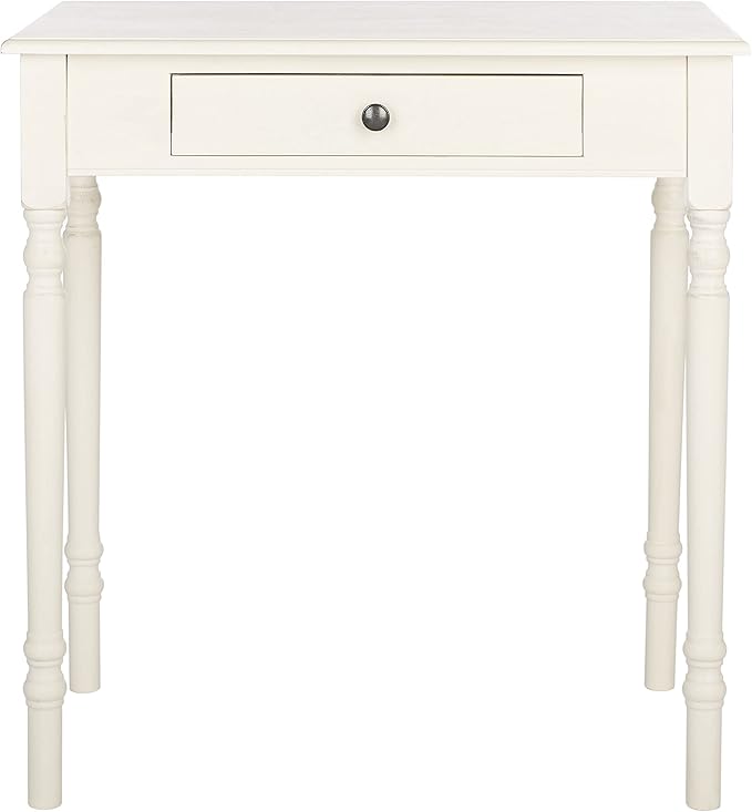SAFAVIEH Home Collection Arina Distressed White 1-Drawer Computer Table Office Desk